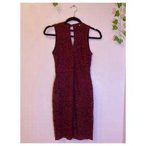Charlotte Russe maroon body con dress, worn once